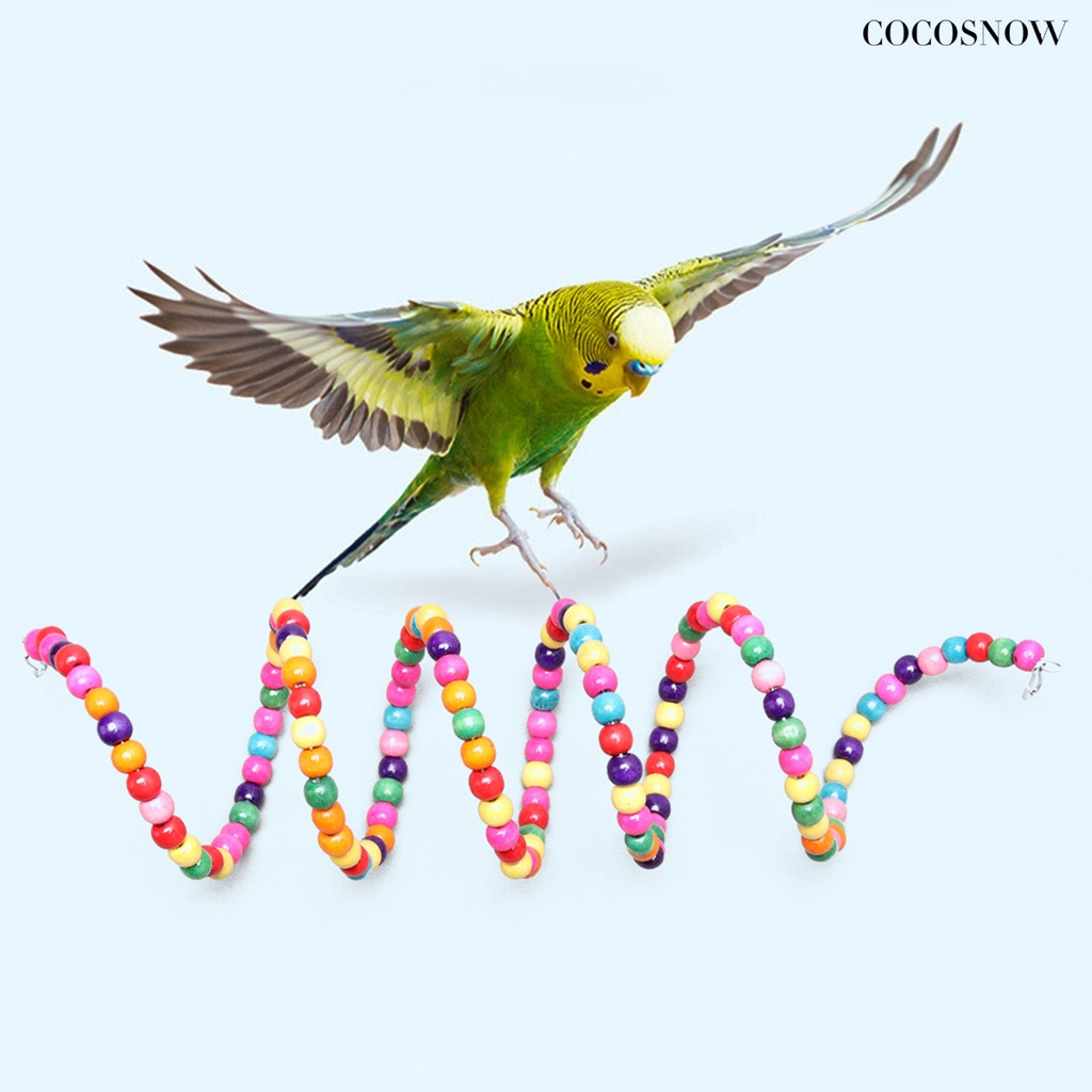 Đồ Chơi Xích Đu Bằng Gỗ Nhiều Màu Sắc Cho Chim Vẹt Leo Trèo