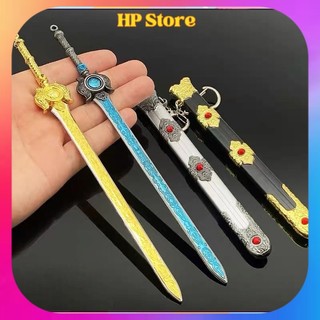 Naraka Bladepoint Mô hình móc khoá kiếm Hàm Quang Thừa Ảnh Kiếm, Hồ Trung Nhật Nguyệt Kiếm trang trí Dài 22cm Kim Loại
