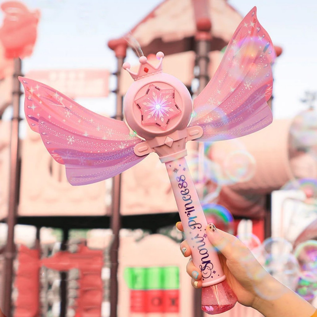Gậy Thổi Bong Bóng Xà Phòng Tự Động Elsa Snow Princess Có Đèn Và Nhạc- Thepooh