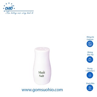 Lọ rắt muối sứ trắng ohio
