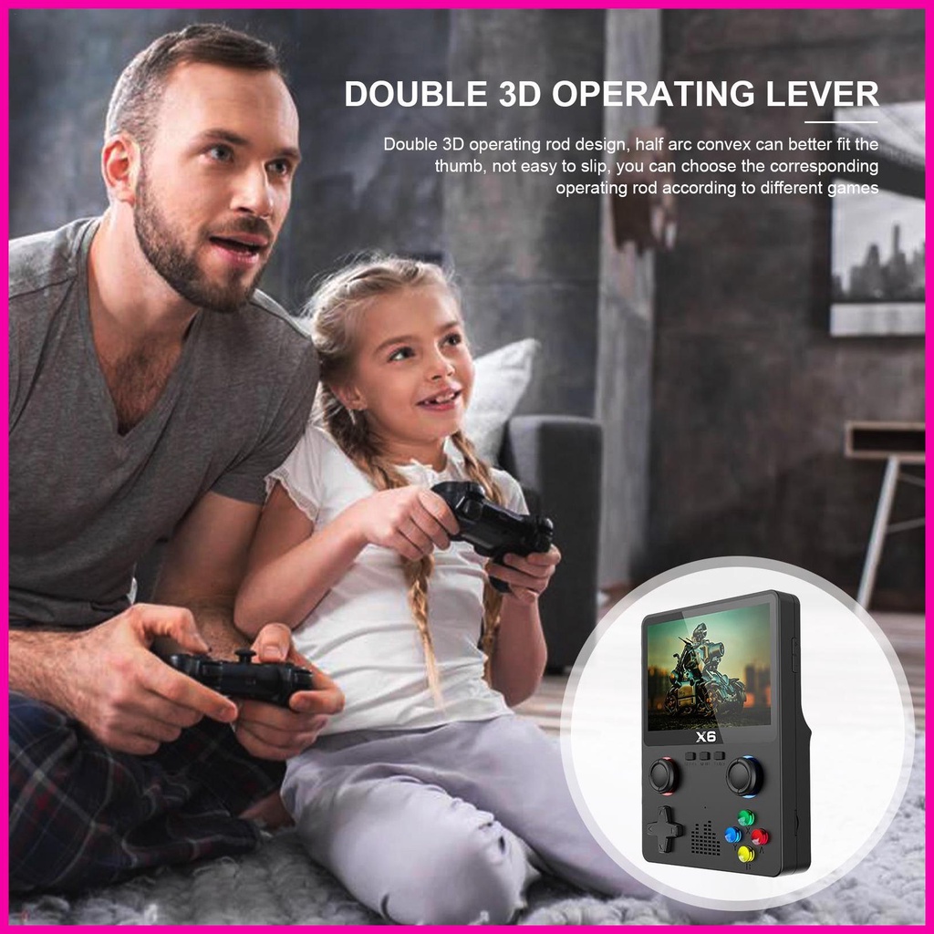 Máy Chơi game Cầm Tay Màn Hình 3.5inch ips Kép 11 Vị Trí Tắt / Mở Điều Khiển video Mới x6