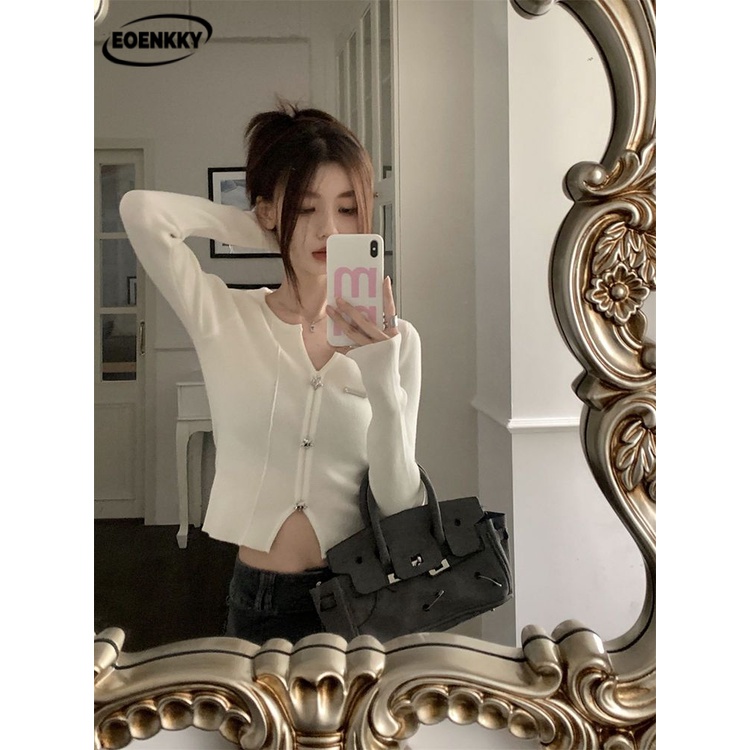 EOENKKY Áo Len áo khoác cardigan INS Casual Fashion xu hướng WMY23000CC 40Z231007