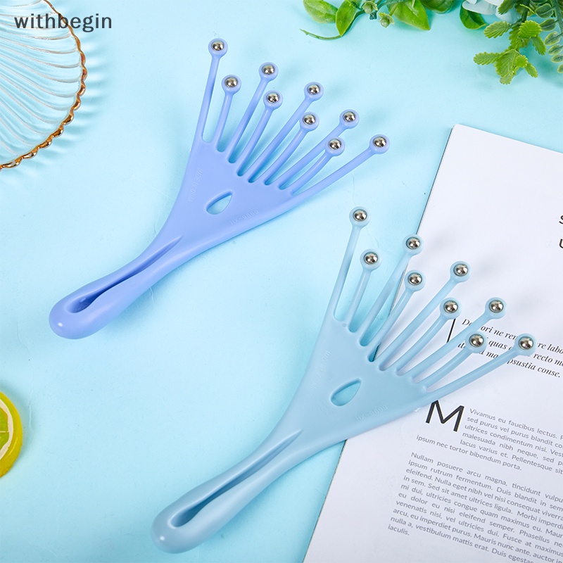 Lược Lăn Mát Xa Da Đầu 9 Ngón Tay Bằng Thép Cầm Tay Giúp Thư Giãn Và Chăm Sóc Tóc Thư Giãn