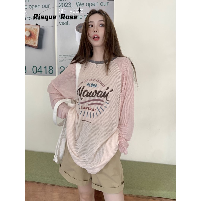 Risque Rose Áo Len áo khoác cardigan thời trang Trendy Hàn Phong Thời trang WMY23004E3 41Z231008