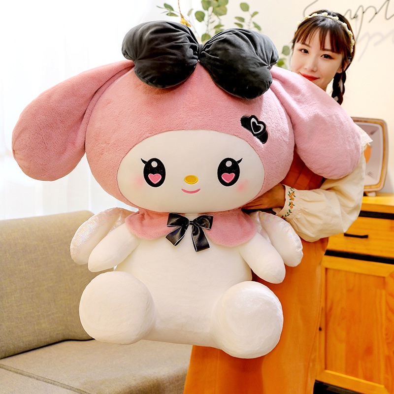 Mới Thú Nhồi Bông Hình kuromi melody Có Đôi Cánh Màu Tối Xinh Xắn