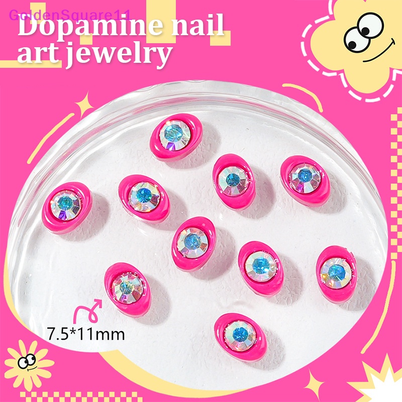 Bộ 10 Hạt Đá 3d Nhiều Màu Đính Móng Tay Xinh Xắn vn