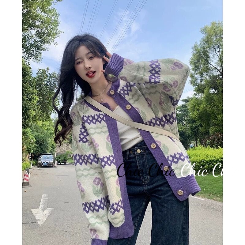 Chic Áo Len áo khoác cardigan Fashion Comfortable Hàn Phong INS WMY2300HJT 41Z231010