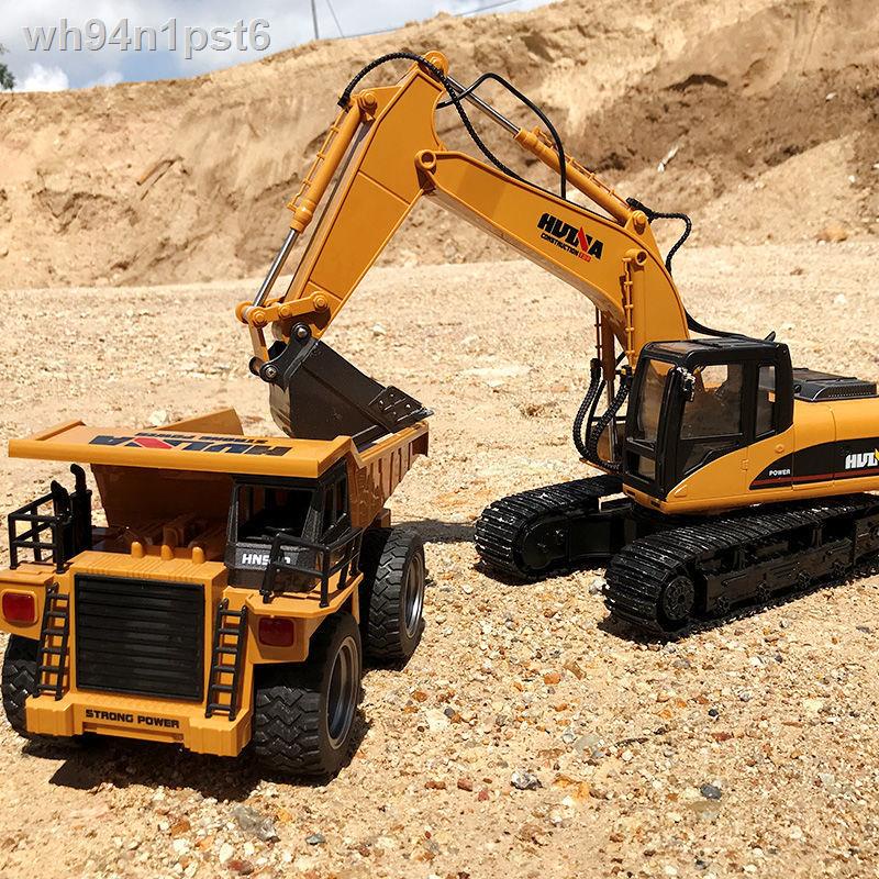 ◈ □Huina lớn điều khiển từ xa máy xúc hợp kim có thể sạc lại máy xúc kỹ thuật xe mô hình cậu bé máy móc đồ chơi