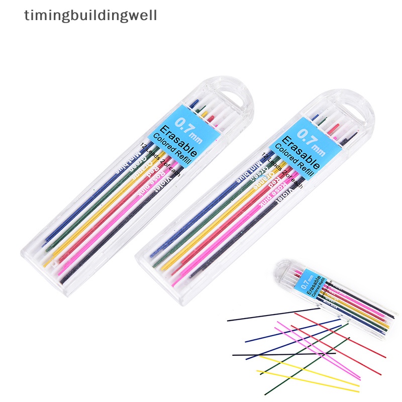 1 Hộp Ruột Bút Chì Bấm 0.7mm Nhiều Màu Sắc