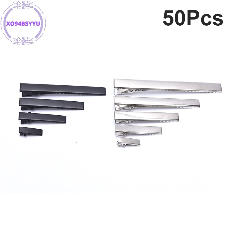 Xo94bsyu 50 Kẹp Cá Sấu Kim Loại Màu Bạc vn