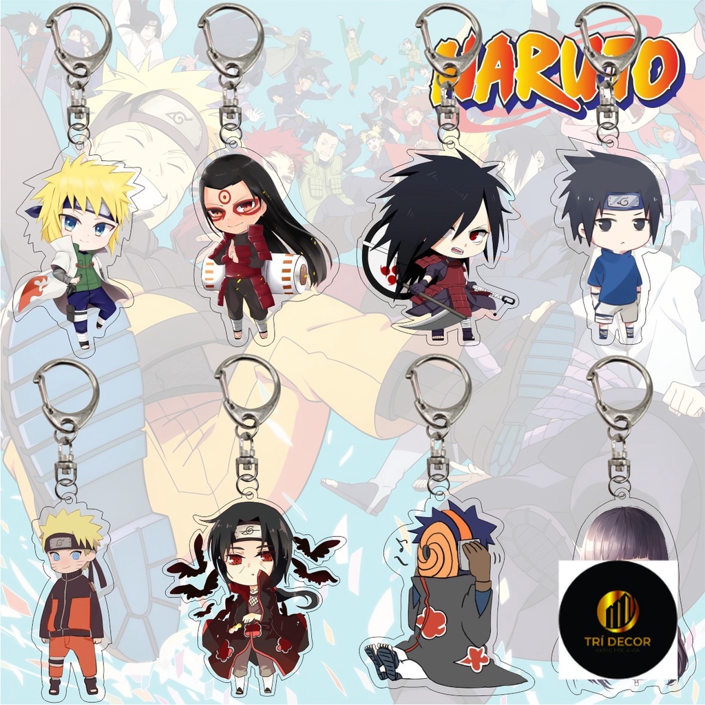Nhiều lớp anime acrylic Naruto Naruto Sasuke Gaara Obito Kakashi mặt dây chuyền móc khóa