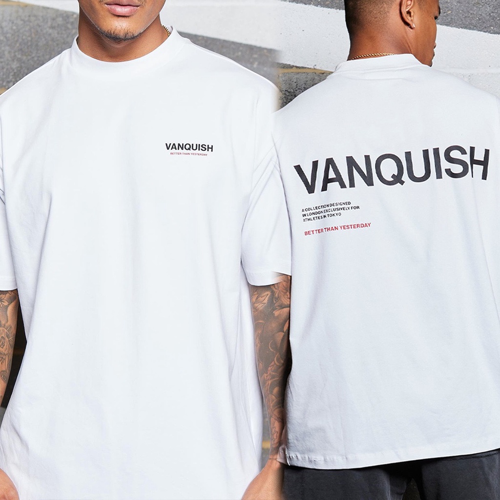Vanquish Áo Thun cotton Tay Ngắn Dáng Rộng Co Giãn Tốt Thời Trang Cao Cấp Dành Cho Nam Nữ