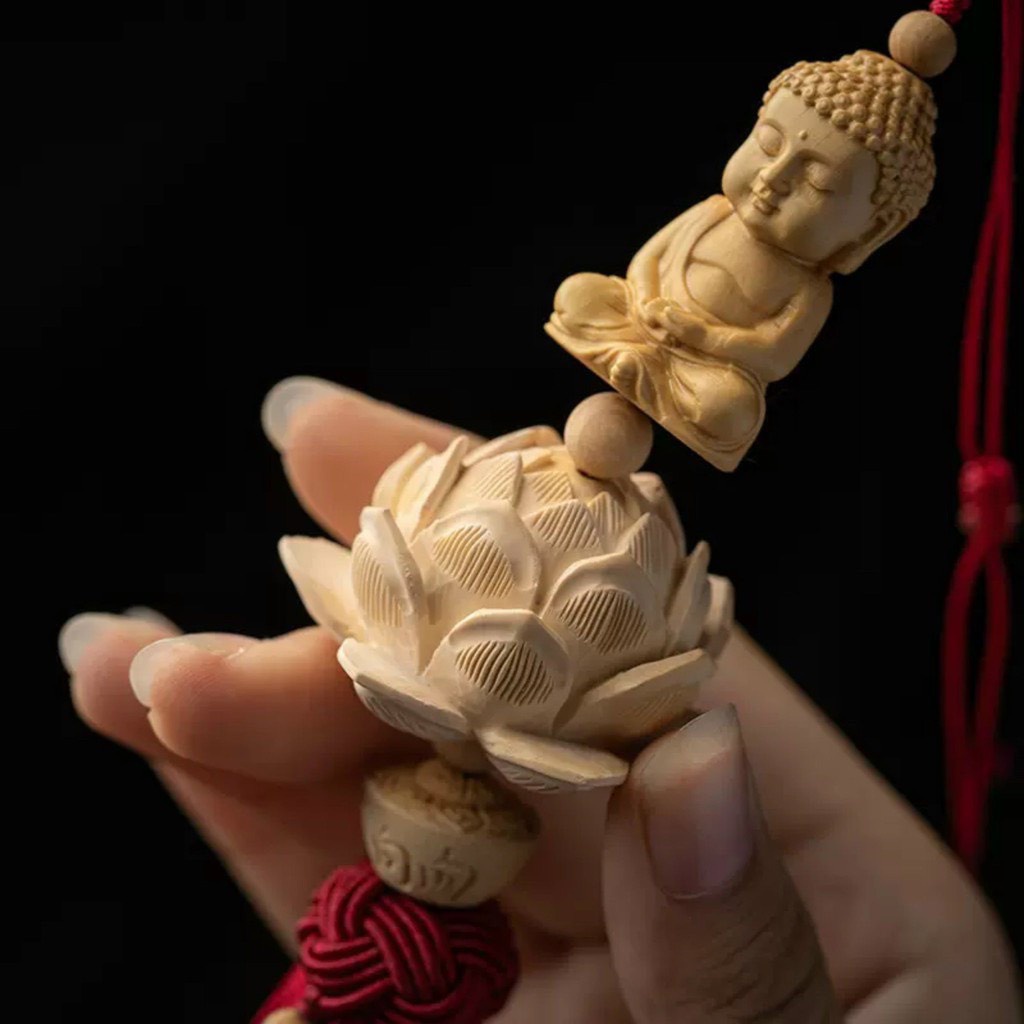 Liên hoa treo gương chiếu hậu, khánh đài sen treo xe .