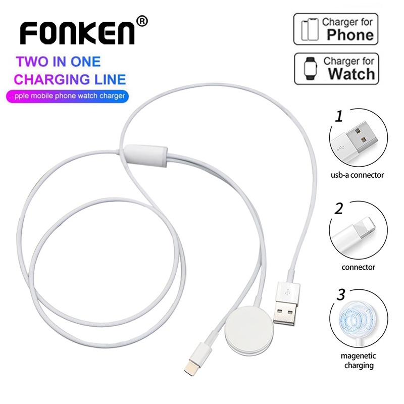Đế Sạc Nhanh Không Dây FONKEN 3 Trong 1 Cho A-P-P-L-E i-Watch series 7/6/SE/5/4/3/2/1