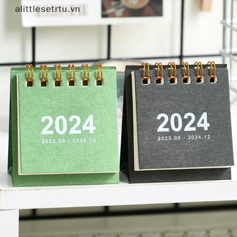 Alittlesetrtu Lịch 2024 mini Để Bàn Trang Trí Văn Phòng / Học Sinh