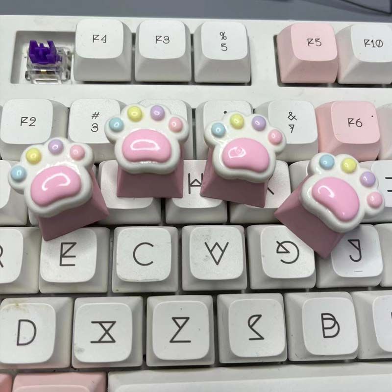 Bàn Phím Cơ Gaming Hình Chân Mèo Hoạt Hình Nhiều Màu Sắc r4 esc