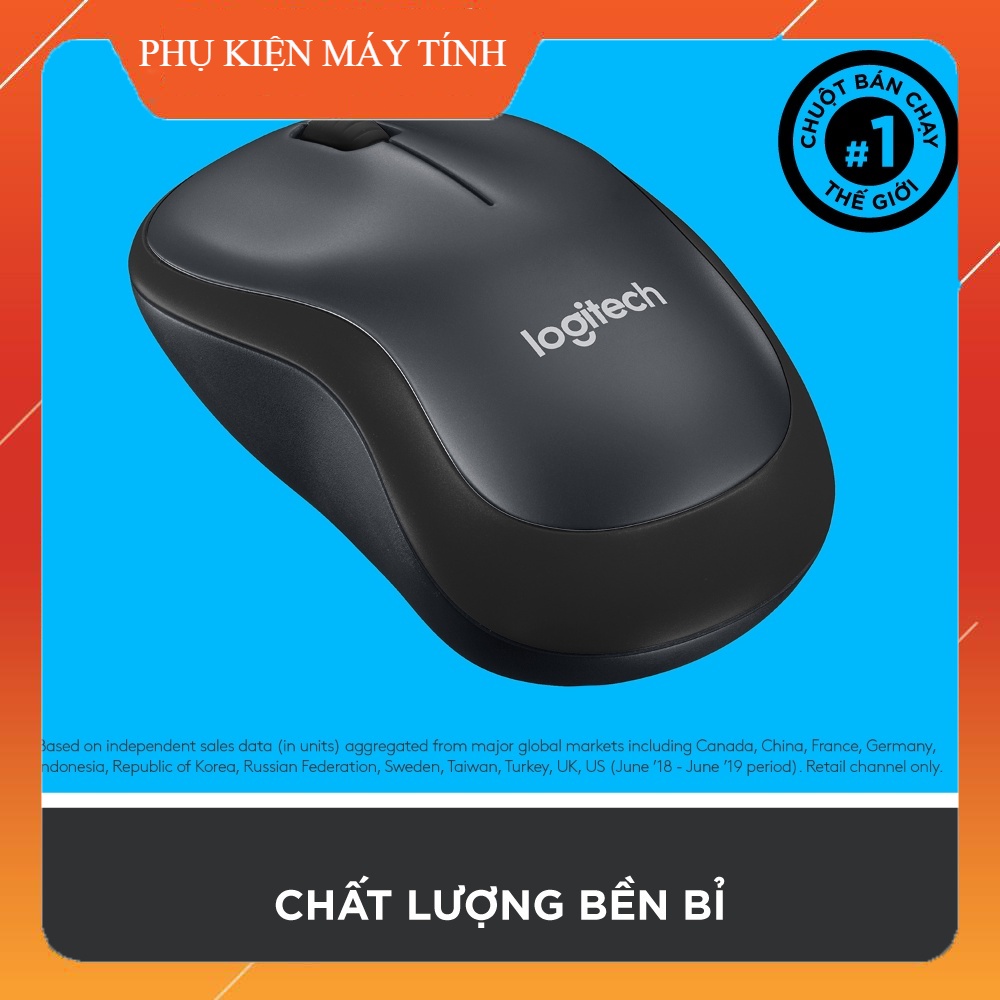 Chuột không dây Logitech M220 Silent - giảm ồn, USB, pin 1.5 năm, phù hợp PC/Laptop