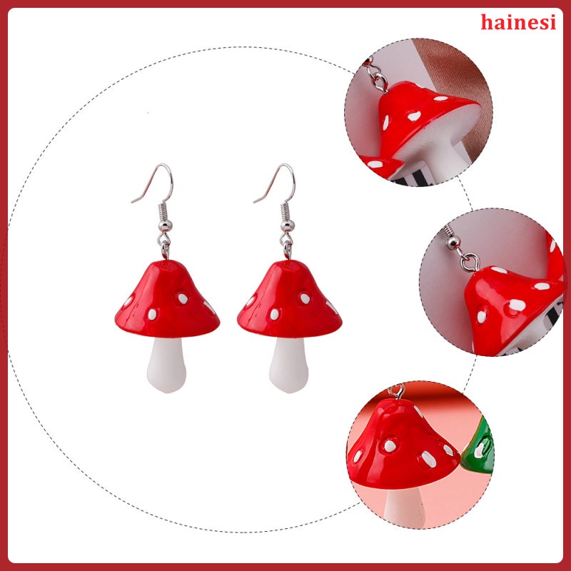 Bông Tai Hình Nấm Bằng resin Thời Trang Dành Cho Nữ