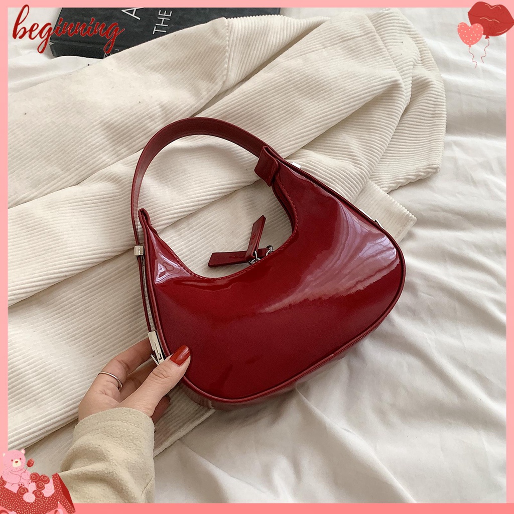 ✿ Bắt đầu ✿ Túi Da Đeo Vai Có Khóa Kéo Phong Cách vintage Thời Trang Cho Nữ