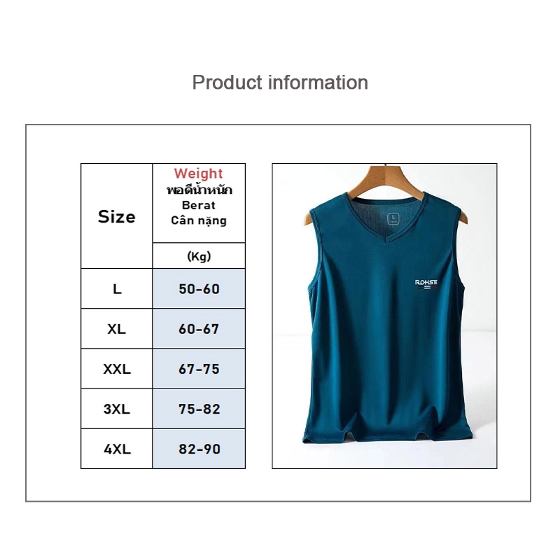 Kyushuad Áo Thun Sát Nách Cổ Chữ v Vải Lụa Lạnh Nhanh Khô Thoáng Khí Phong Cách Thể Thao Cho Nam