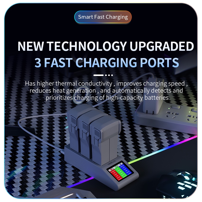 Đế Sạc Thông Minh Hiển Thị Kỹ Thuật Số Thông Dụng Cho dji mini 4 pro / mini 3 pro / mini 3