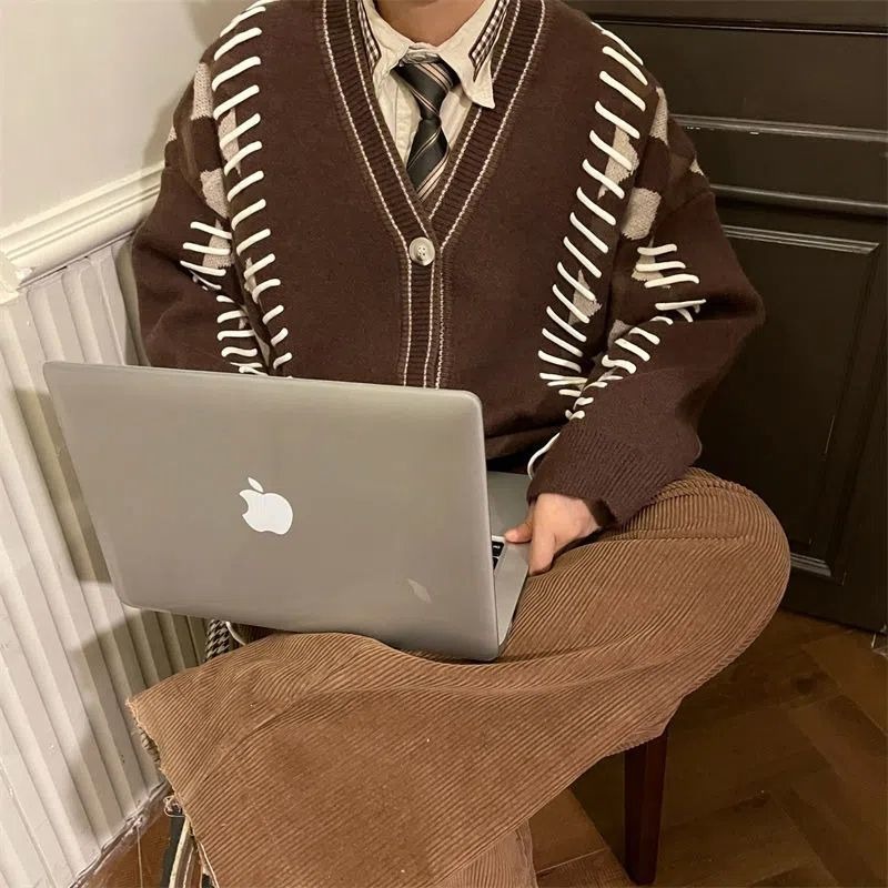 Mới Áo Khoác cardigan Dệt Kim Mềm Cao Cấp Thời Trang Xuân Thu Cho Nam