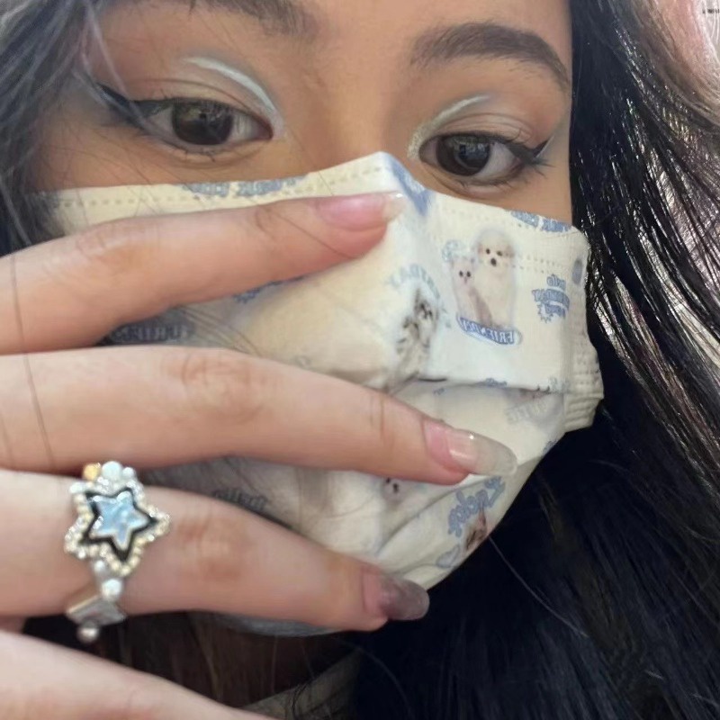 Nhẫn Hở Mạ Vàng 2K Đính Đá zircon Hình Ngôi Sao May Mắn Phong Cách Hàn Quốc