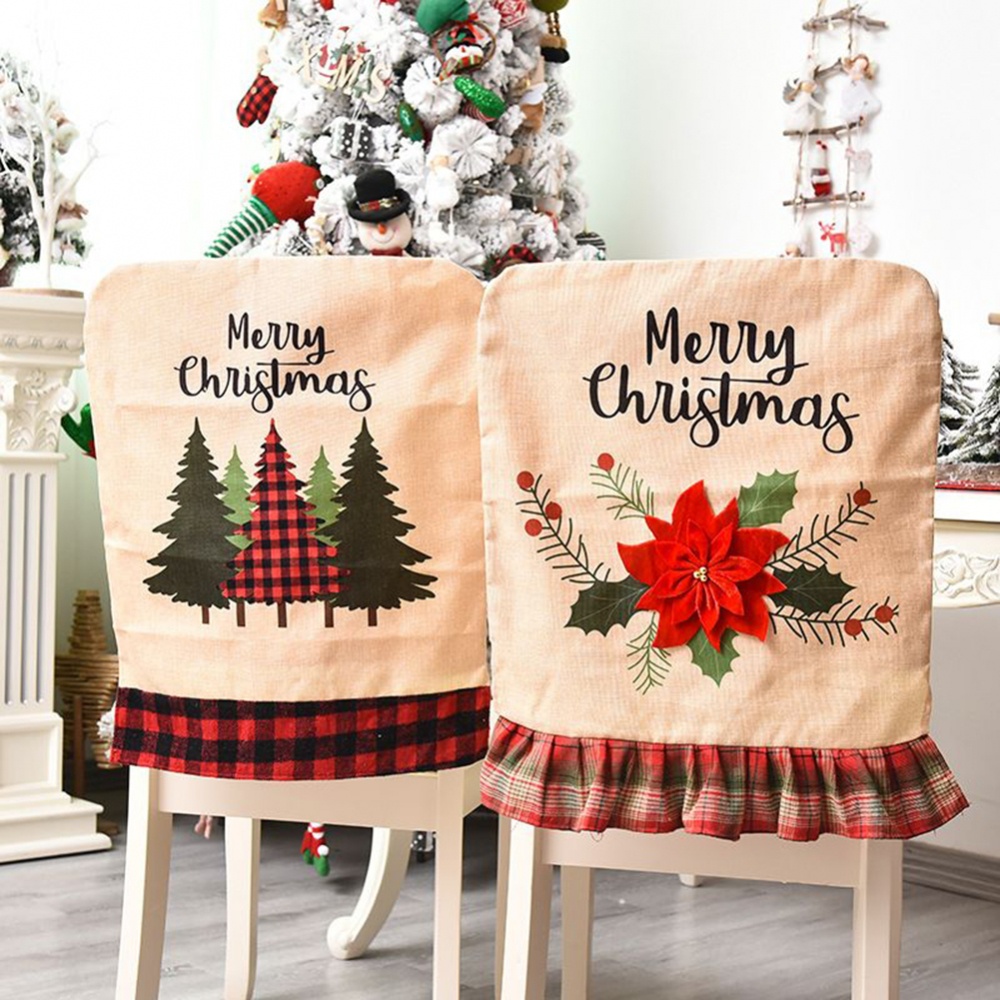 Durable Chair Cover Christmas Waterproof Xmas 56 X 45.5cm Decor Polyester