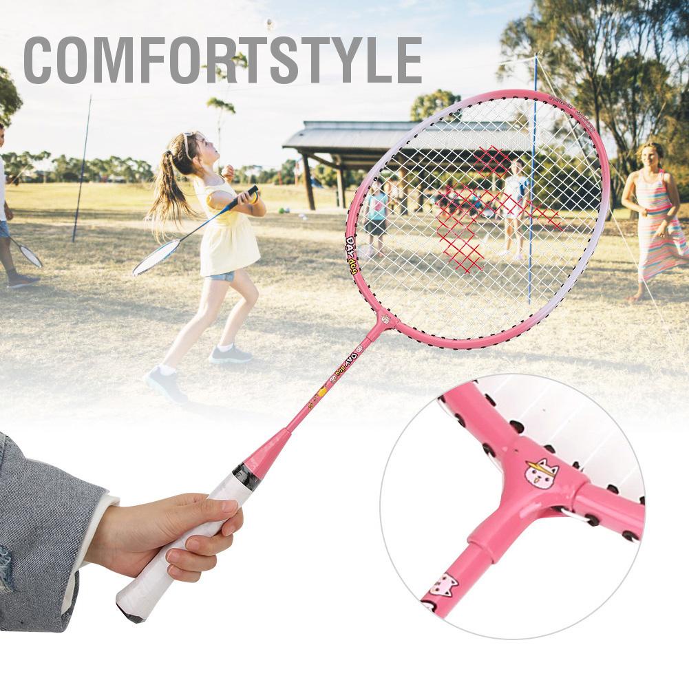 Comfortstyle MỘT Cặp Hợp Kim Nhôm Hoạt Hình Trẻ Em Vợt Cầu Lông Thể Thao Ngoài Trời Đồ Chơi Giải Trí
