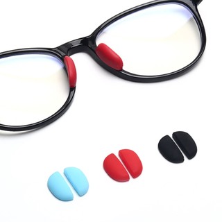 1 Cặp Đệm Mũi Bằng Silicon Mềm Nhẹ Màu Trơn Chống Trượt Cho Mắt Kính