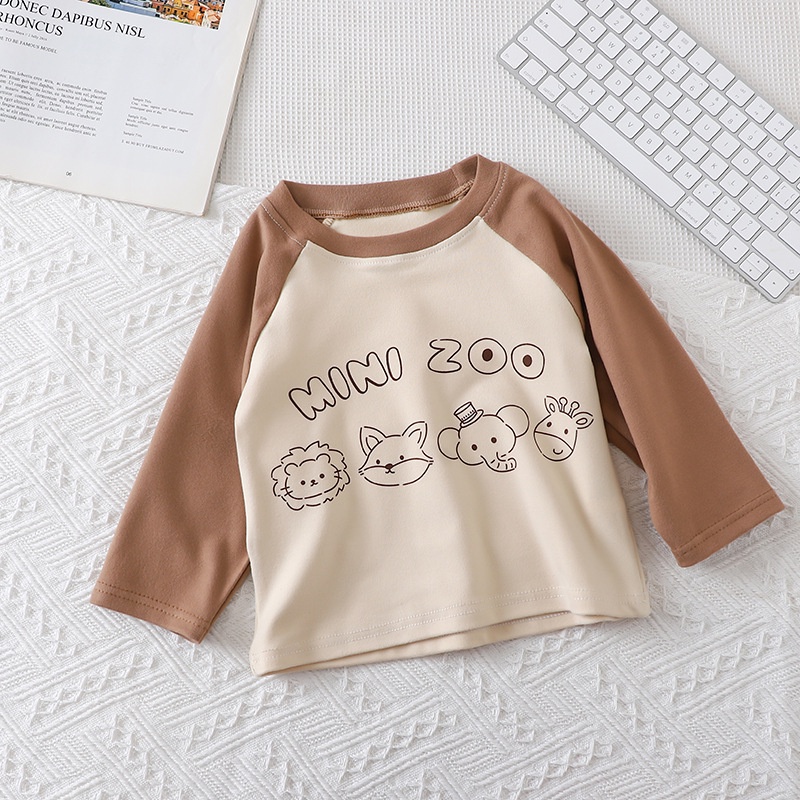 Áo Thun Dài Tay Giữ Ấm Thời Trang Thu Đông Cho Bé