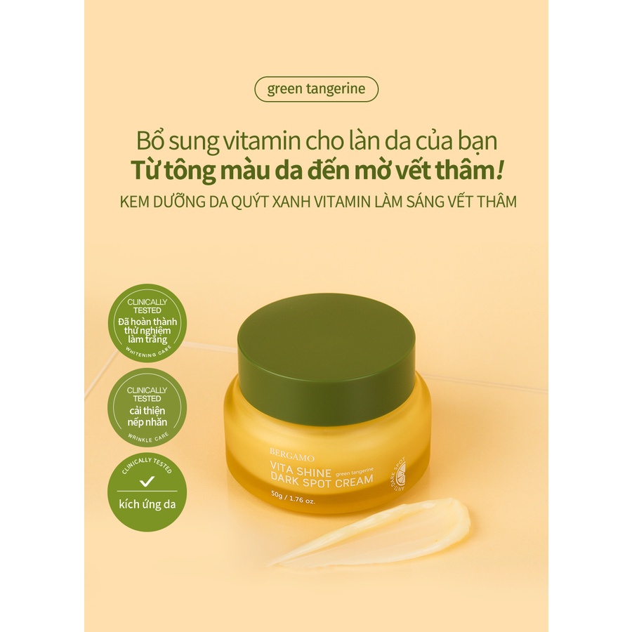 Kem dưỡng chiết xuất quýt xanh Bergamo Green Tangerin Vita làm mờ vết thâm 50g