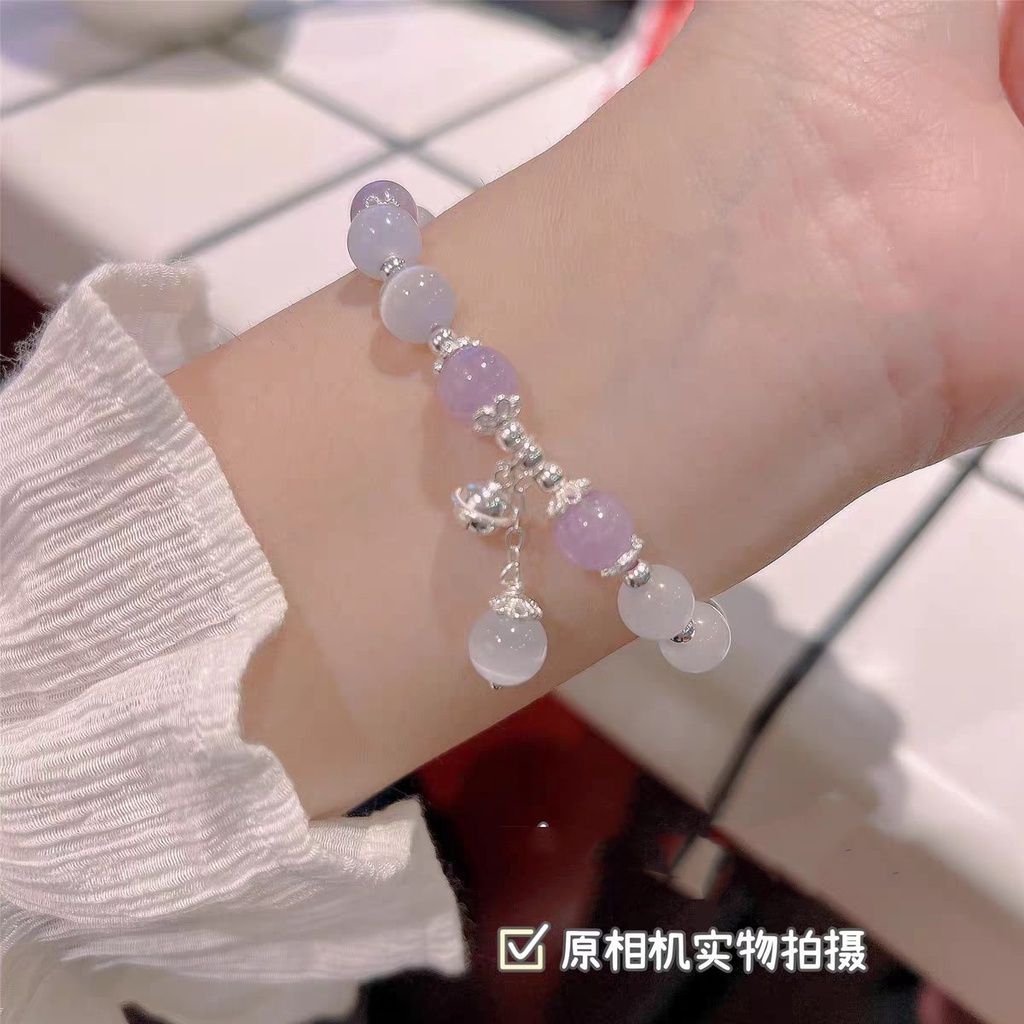Aquamarine Vòng Đeo Tay Hoa Oải Hương Đính Chuông Sang Trọng Cho Nữ