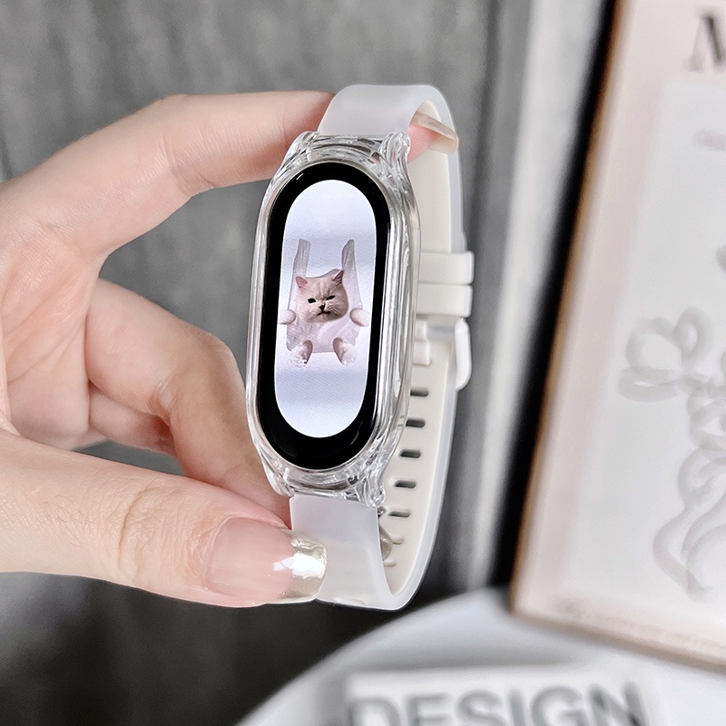 Dây Đeo silicone Trong Suốt Hai Màu Cho xiaomi mi band 8 7 6 mi5 4 3