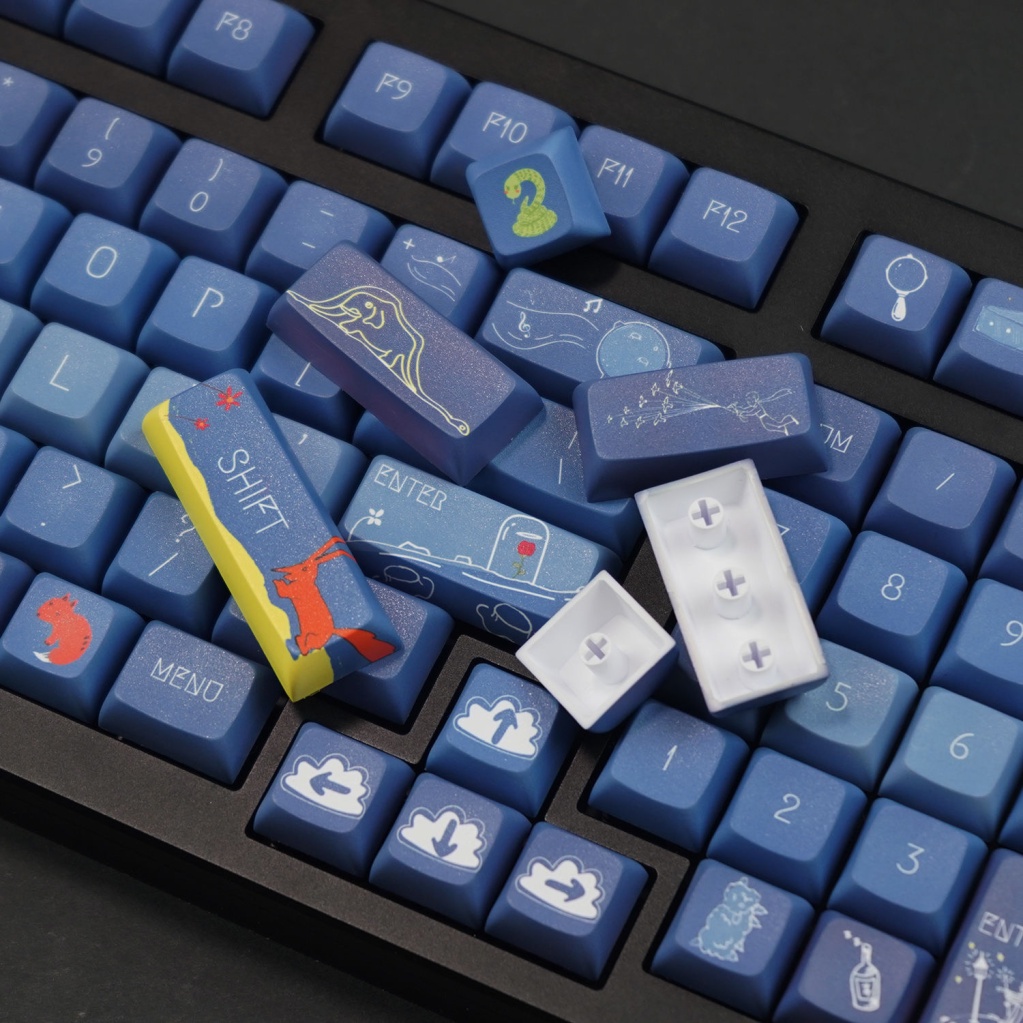 Keycap màu xanh Hoàng Tử Bé, keycaps128 phím, XDA cao 9.5mm, thăng hoa PBT, thích hợp cho bàn phím phím 87/68/84/104/108 ​