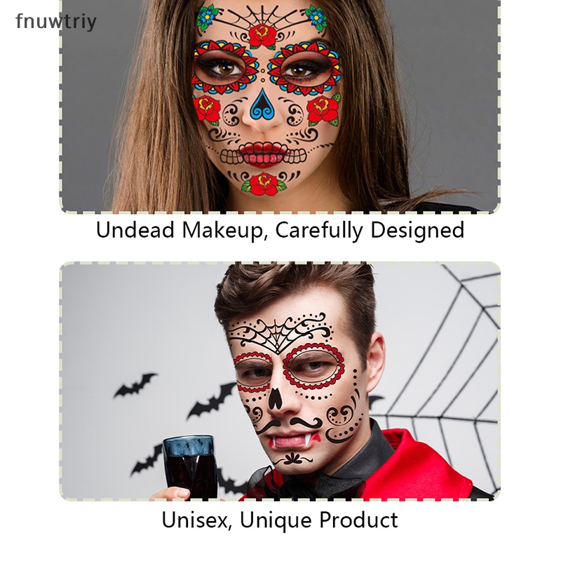 1 Miếng Dán Hình Xăm Mặt Hóa Trang halloween Vui Nhộn
