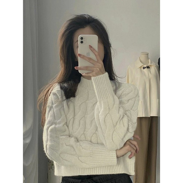 Áo sweater Dệt Kim Cổ Lọ Phong Cách hong kong Thời Trang Thu Đông Cho Nữ