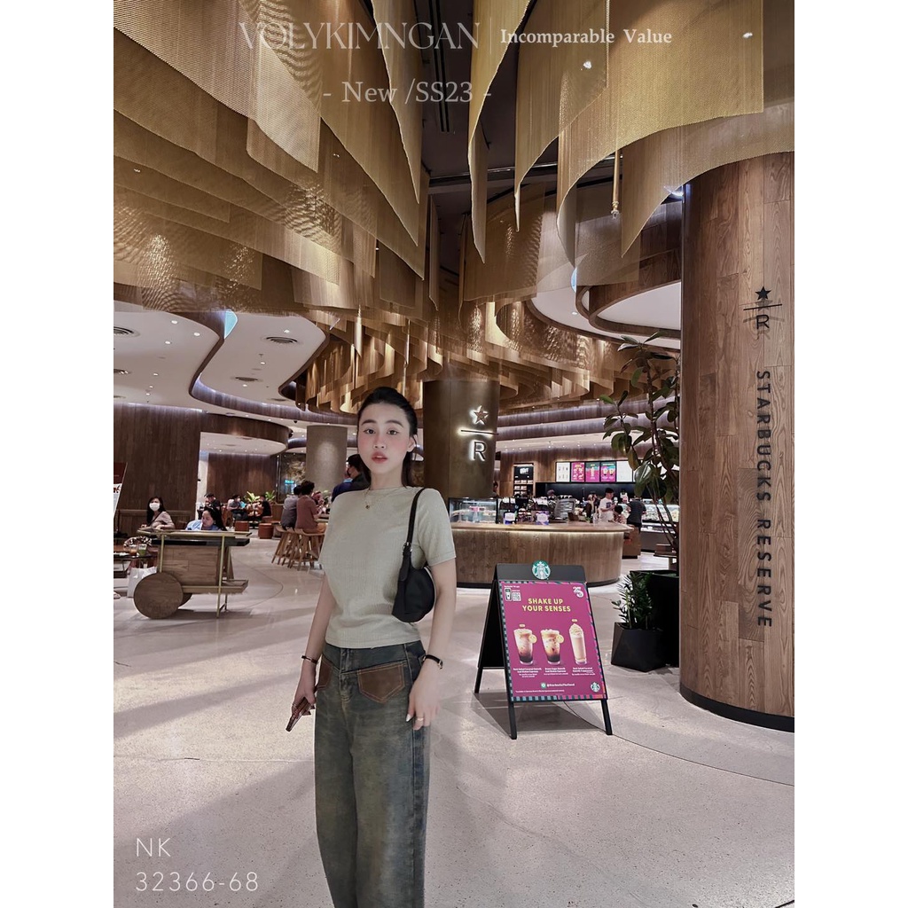 Quần suông túi đắp nâu