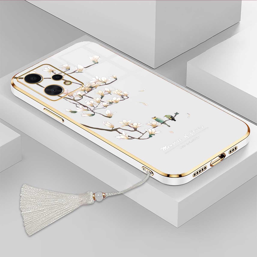 Ốp Điện Thoại Silicon In Hình Hoa Kèm Dây Đeo Cho realme 9 pro v25 realme q5 oppo k10x oneplus nord ce2 lite 5g
