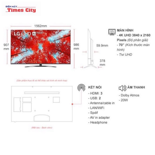 Smart Tivi LED LG 4K 70 inch 70UQ9100PSD Nguyên Seal Nguyên Seal |