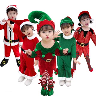  Năm Mới Yêu Tinh Trang Phục Cho Trẻ Em Bé Gái Xanh Ông Già Noel Phù Hợp Với Mũ Trẻ Em Lạ Mắt Tiệc Giáng Sinh Bộ Váy Hiệu Suất 