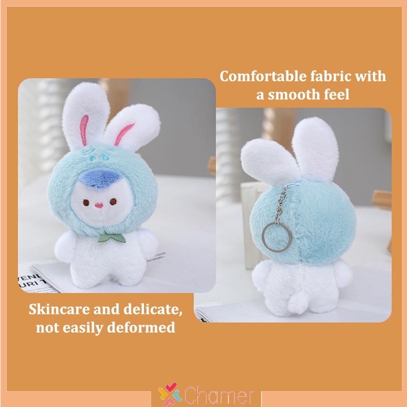 Móc Khóa Thỏ Bông Mềm Mại Dễ Thương Phụ Kiện Chìa Khóa Xe Hơi Quà Tặng Cho Bạn Gái