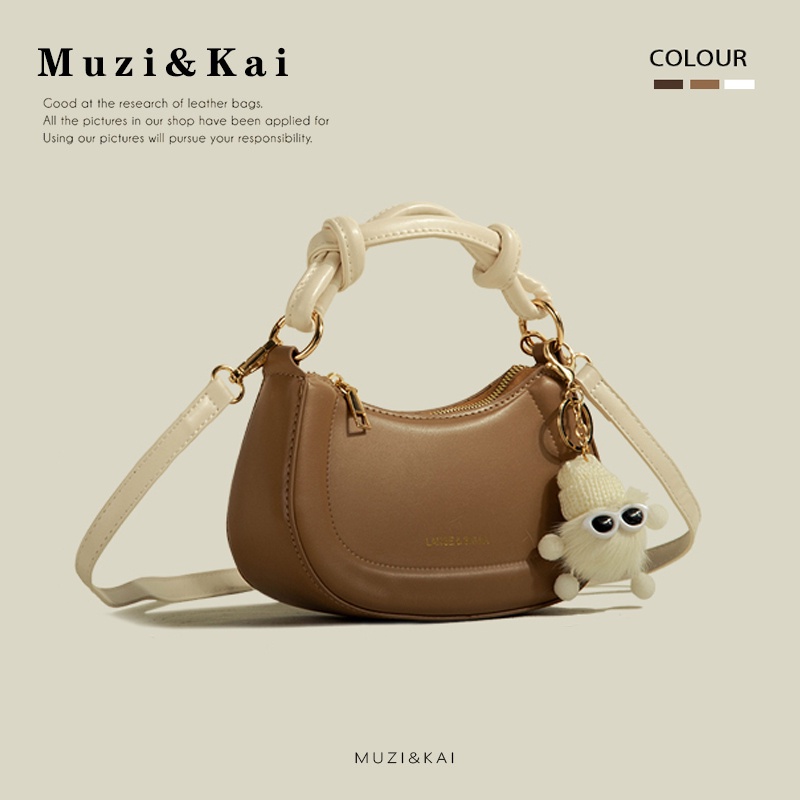 🌸Hàng Order🌸 Túi Xách Muzi&kai Chính Hãng Da Trơn Quai Xách Quai Da Đeo Móc Gấu Sang Chảnh Nữ Tính 🌸 Quảng C