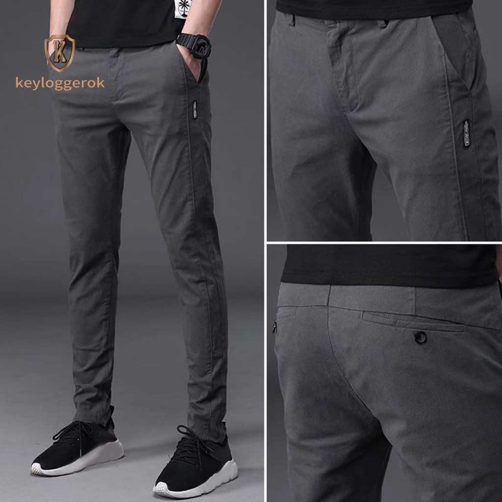 Móc Khóa Thiết Kế Độc Đáo Chất Lượng Cao| Reinforced Quần Dài Đến Mắt Cá Chân Dáng Ôm Có Túi Thoải Mái Thời Trang Xuân Thu Cho Nam