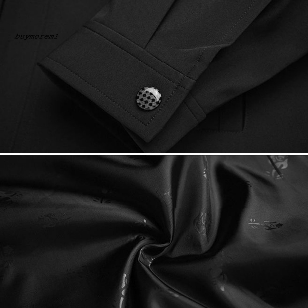 Bu Áo Khoác Mùa Đông Có Túi Và Khóa Kéo Cổ Đứng Phong Cách Doanh Nhân Cho Đàn Ông Trung Niên