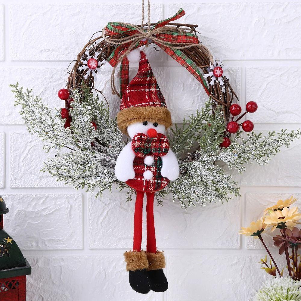 Twinkle Vòng Hoa Tuyết / Ông Già Noel / Nai Sừng Tấm Nhân Tạo Treo Cửa Ra Vào / Cửa Ra Vào Trang Trí Giáng Sinh Năm Mới