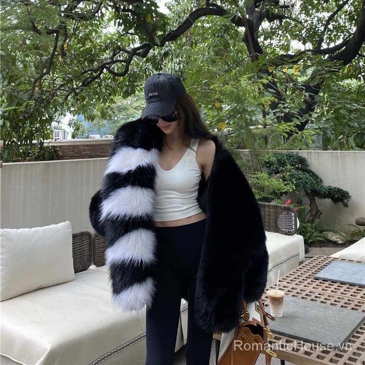 Áo Khoác Giả Lông Cáo Dày Dặn Dáng Dài Thời Trang Thu Đông 2022 Cho Nữ