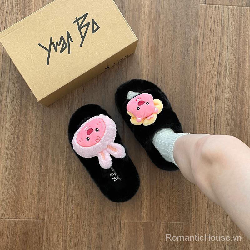 Dép Bông Đi Trong Nhà Bằng Vải Bông Siêu Mềm Chống Trượt Thời Trang Thu Đông 2023 Dành Cho Nữ