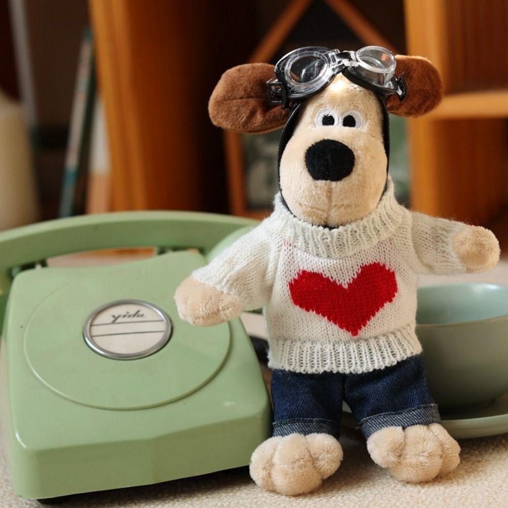 Mmluck Đồ Chơi Cún Nhồi Bông 23cm Mặc Áo Len Kẻ Sọc Màu Trơn Hoạt Hình wallace & gromit 23cm