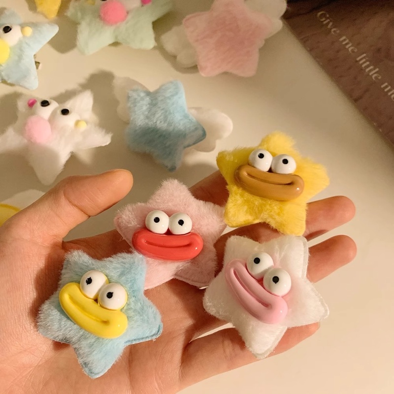 Kẹp Tóc Hình Ngôi Sao Mặt Cười Dễ Thương Vui Nhộn Phong Cách Hàn Quốc